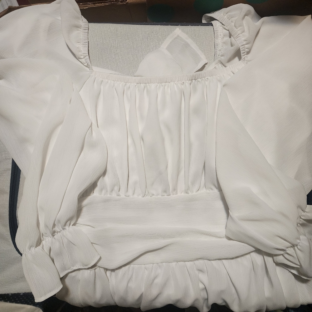 White Ruffle Dress - Picture 4 of 5